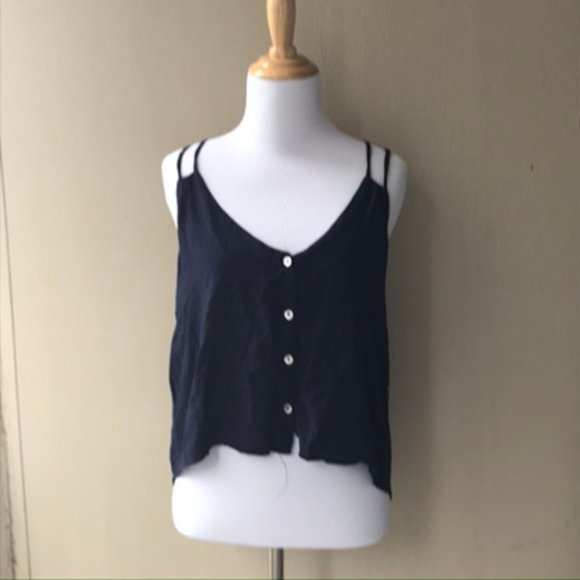 Windsor Strappy oversized Navy Blue Sleeveless top - Picture 2 of 10